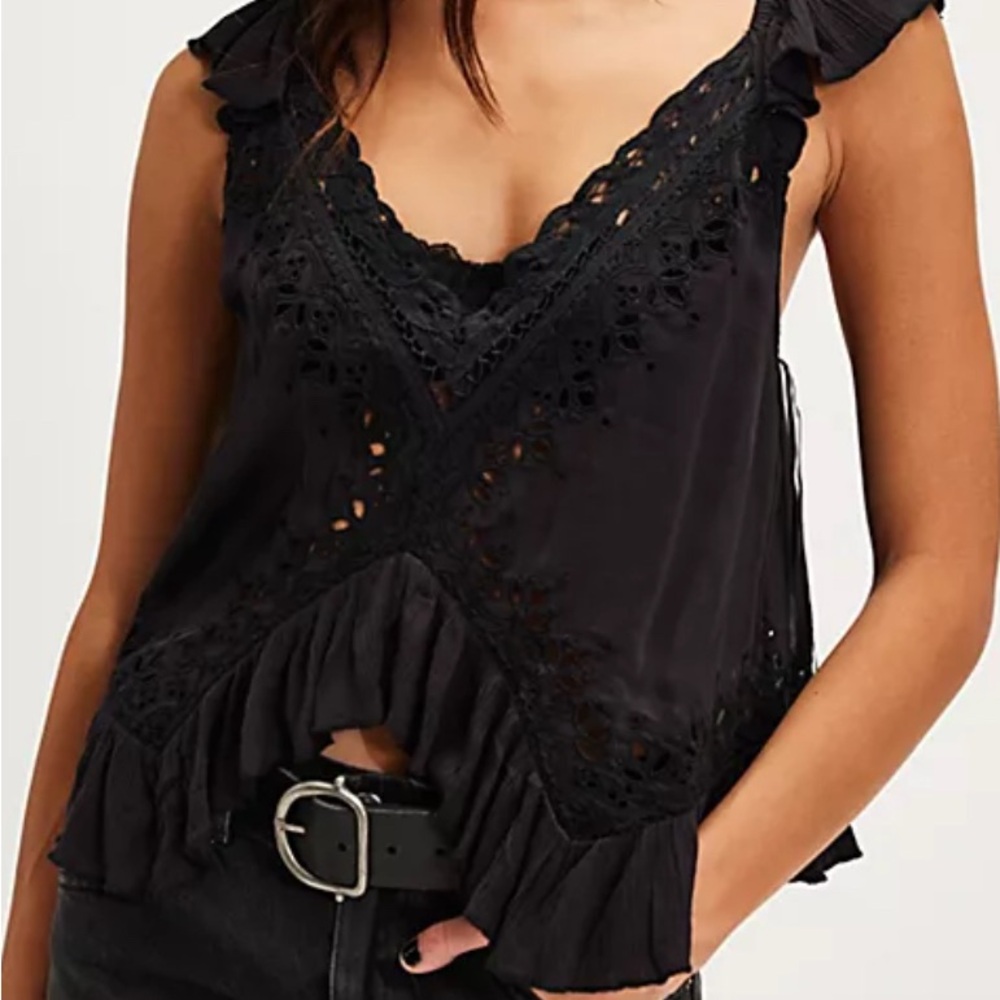 Free People Sensual Cassidy Cutwork Top | Size Large
